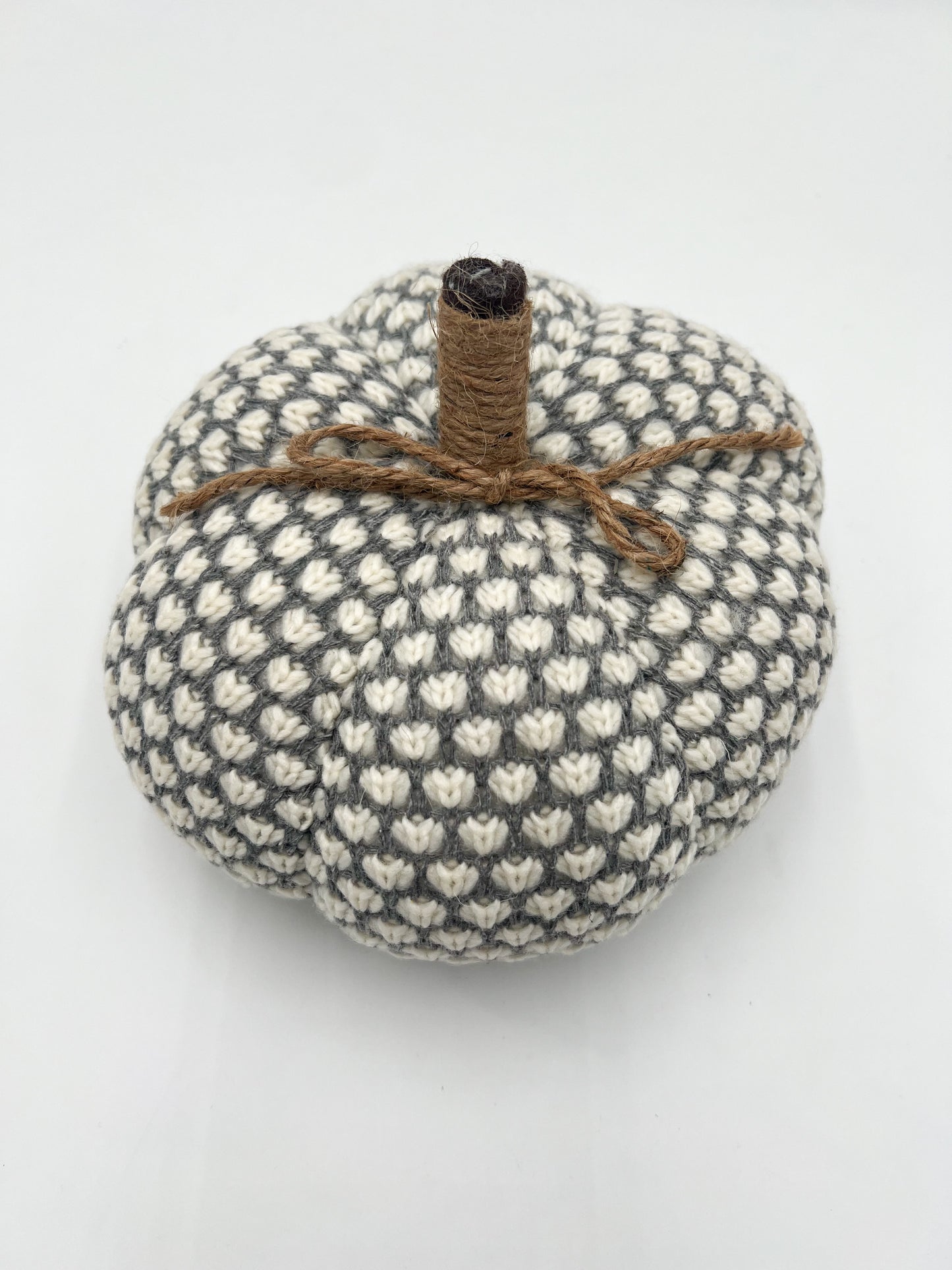 Grey & Cream Knit Pumpkin