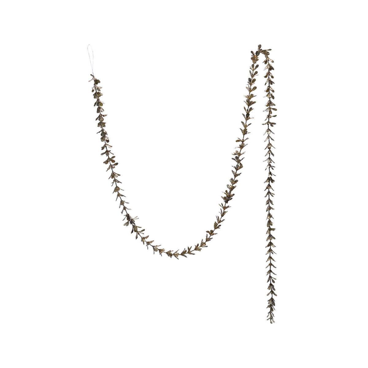 Boxwood Garland with Glitter Champagne Finish - 72”