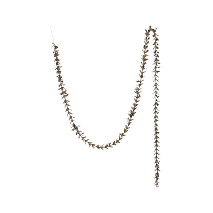 Boxwood Garland with Glitter Champagne Finish - 72”