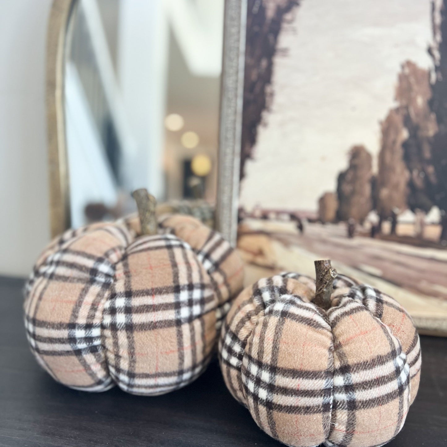 Plush Plaid Pumpkin - Large