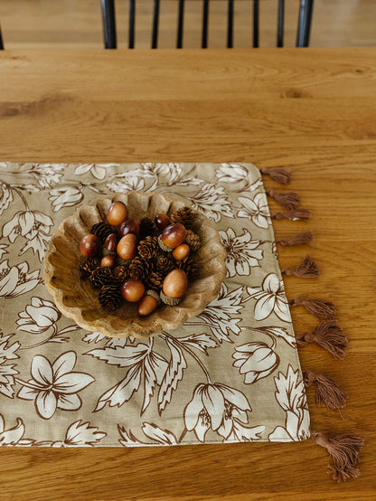 Mango Wood Scalloped Bowl - 8"