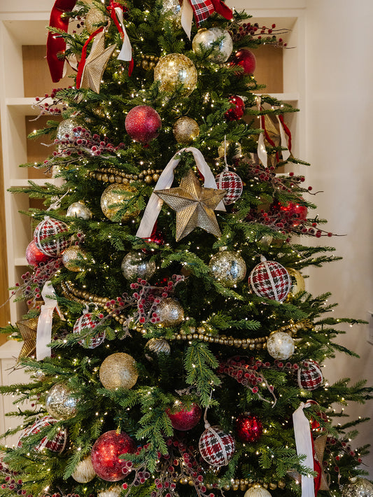 Plaid Red and Green Ornament