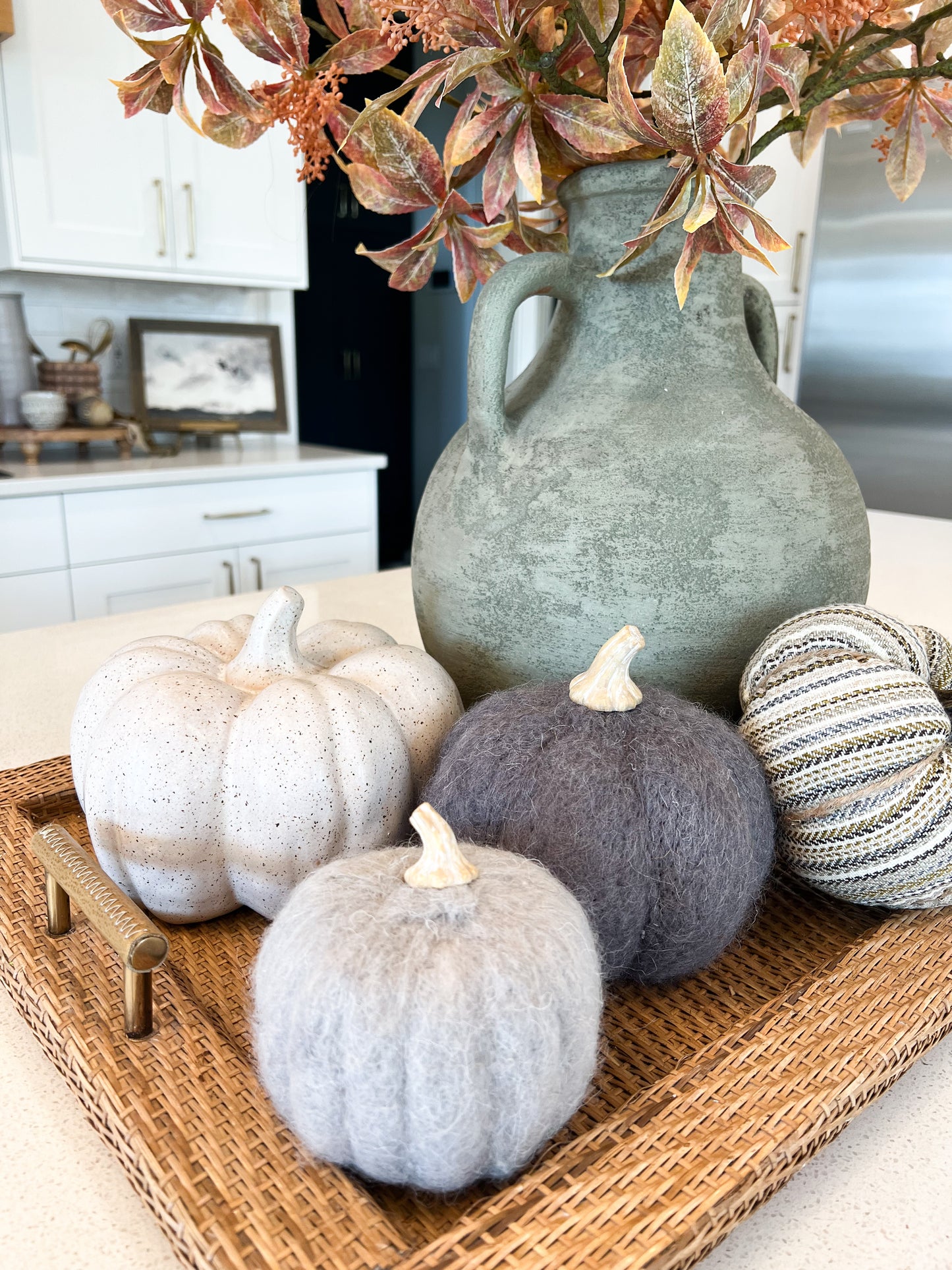 Felt Pumpkin - Light Grey