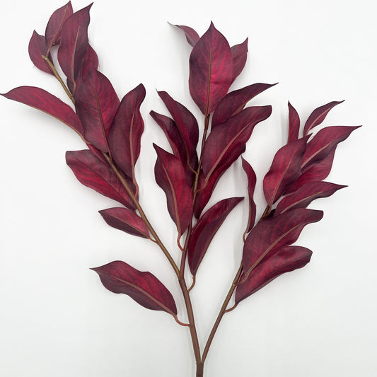 Laurel Leaf Spray Burgundy - 34"