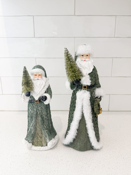 Santa with Green Coat and Tree - 2 Sizes