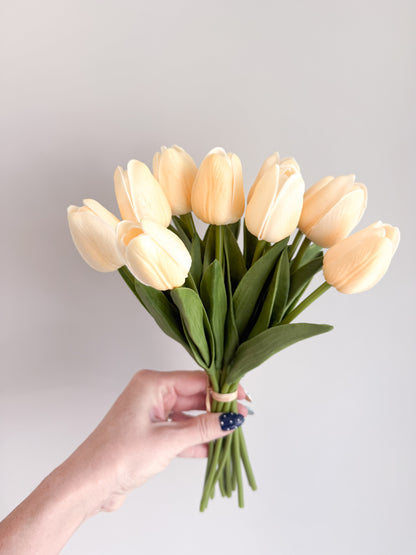 Light Peach Real Touch Tulip Single Stem