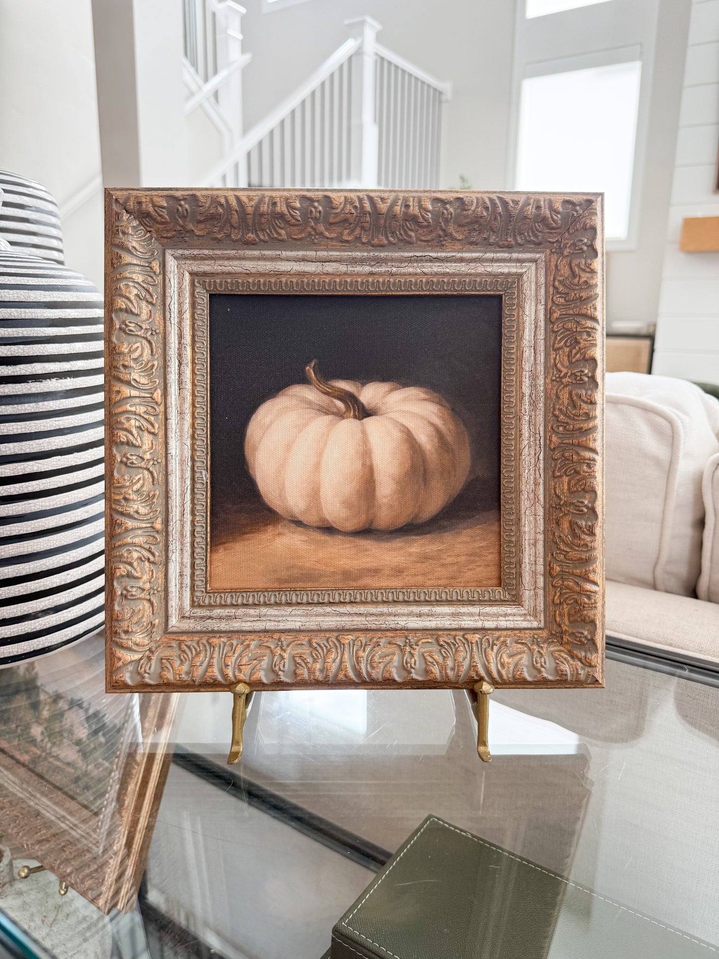White Pumpkin Framed Art - 2 Sizes (pre-order, shipping September 18th) ￼