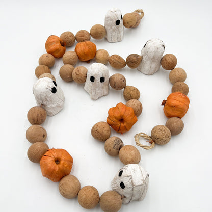 Gourd Ghost Pumpkin Garland - 72”