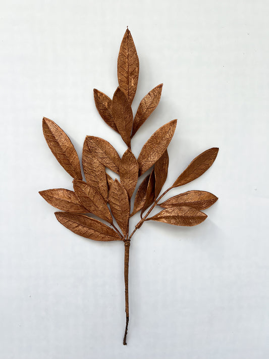 Gold Bay Leaf Spray - 17"