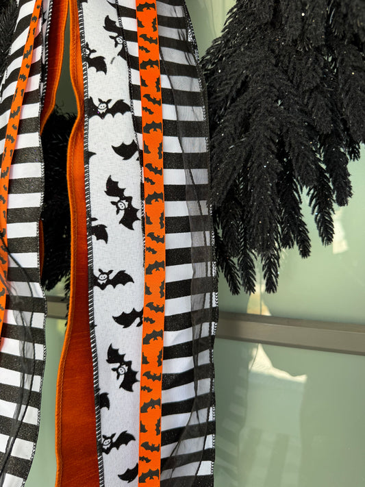 Halloween Flying Bats Ribbon Bundle - 27"- 5 pieces of Ribbon Bundled
