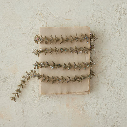 Boxwood Garland with Glitter Champagne Finish - 72”