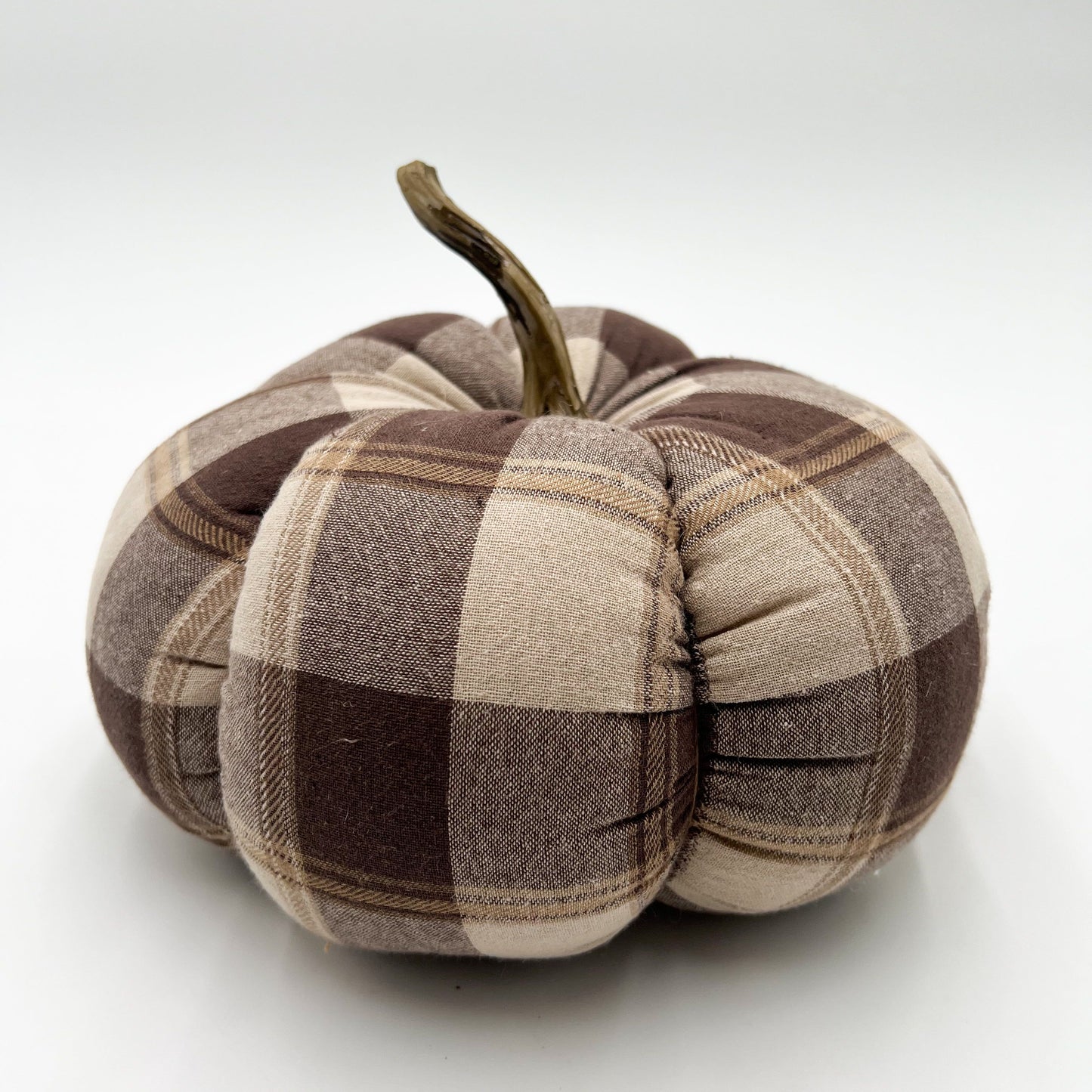 Autumn Plaid Pumpkin - Brown & Tan