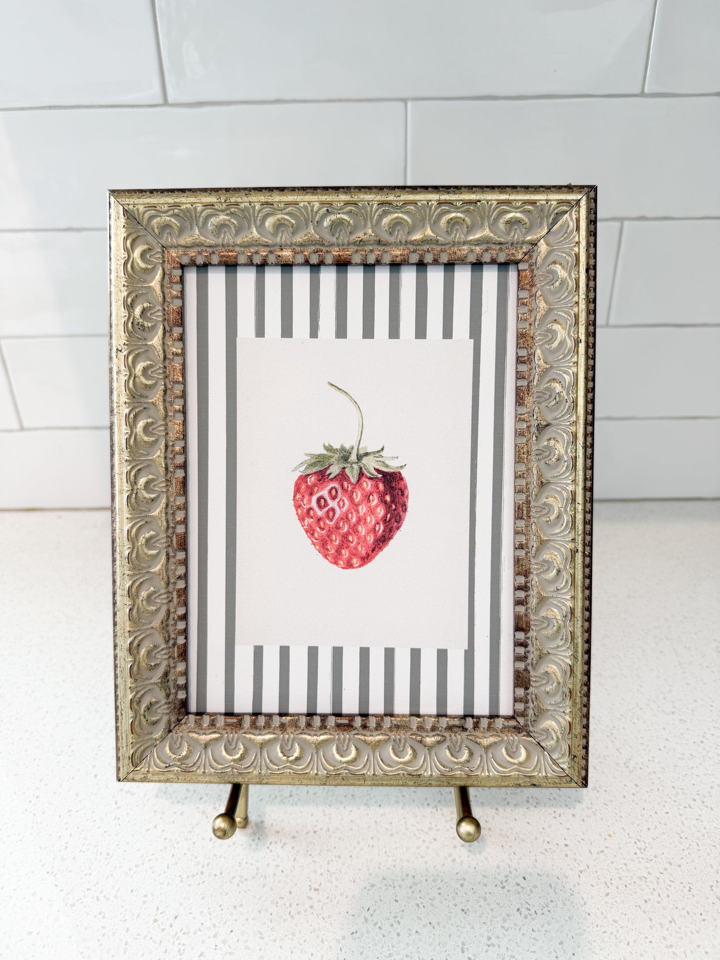 Summer Strawberry Art - 8"x 10"
