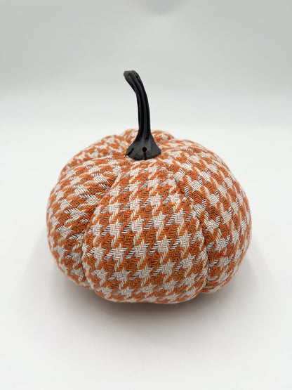 Fabric Orange & White Pumpkin