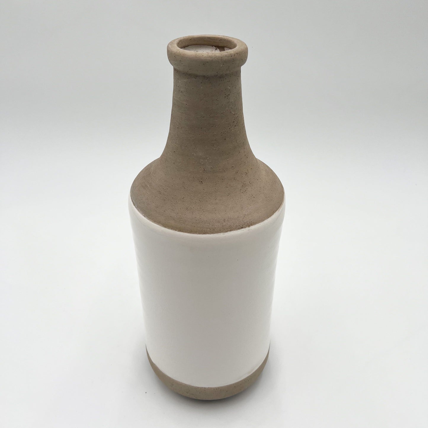 White and Natural Stone Vase - medium