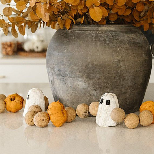 Gourd Ghost Pumpkin Garland - 72”