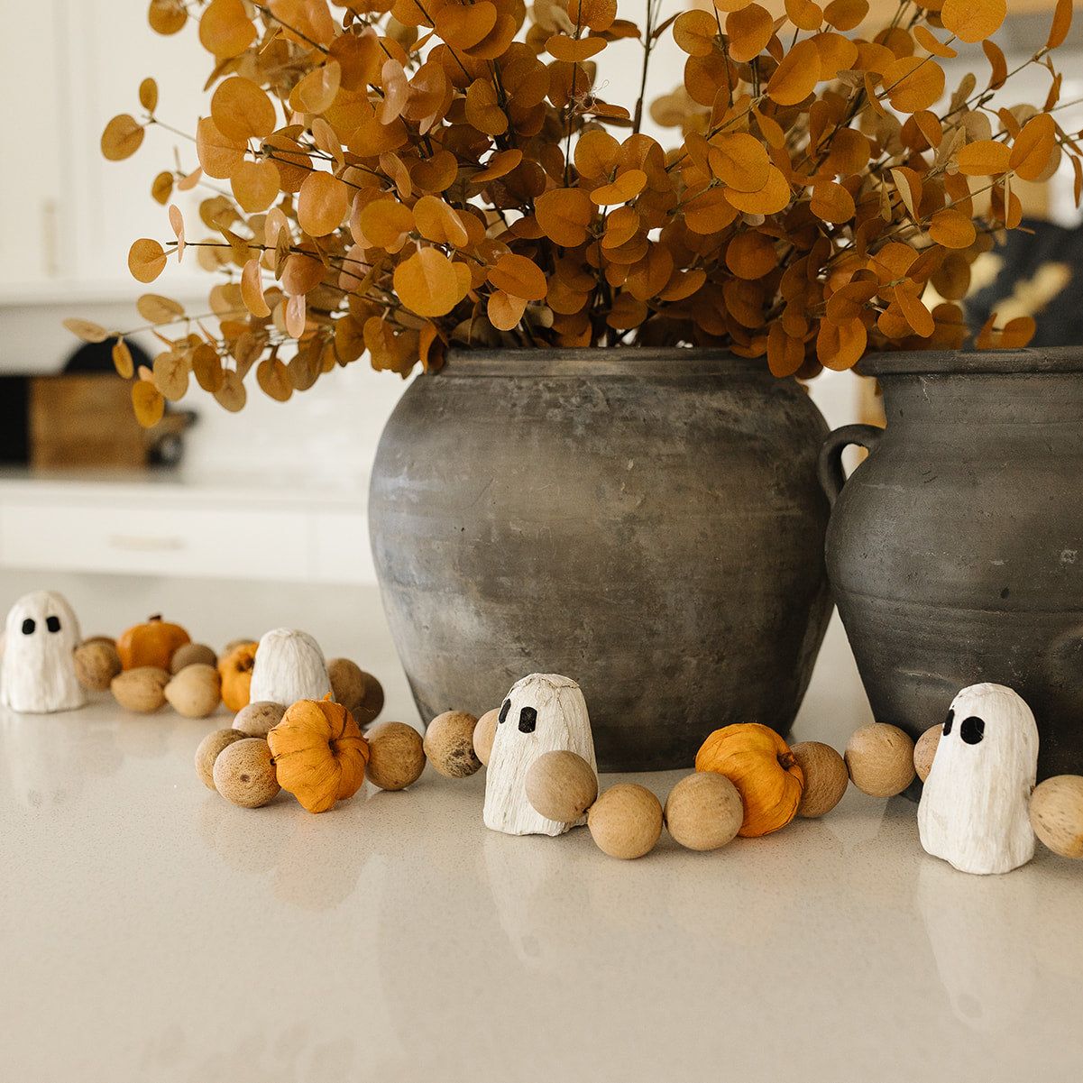 Gourd Ghost Pumpkin Garland - 72”