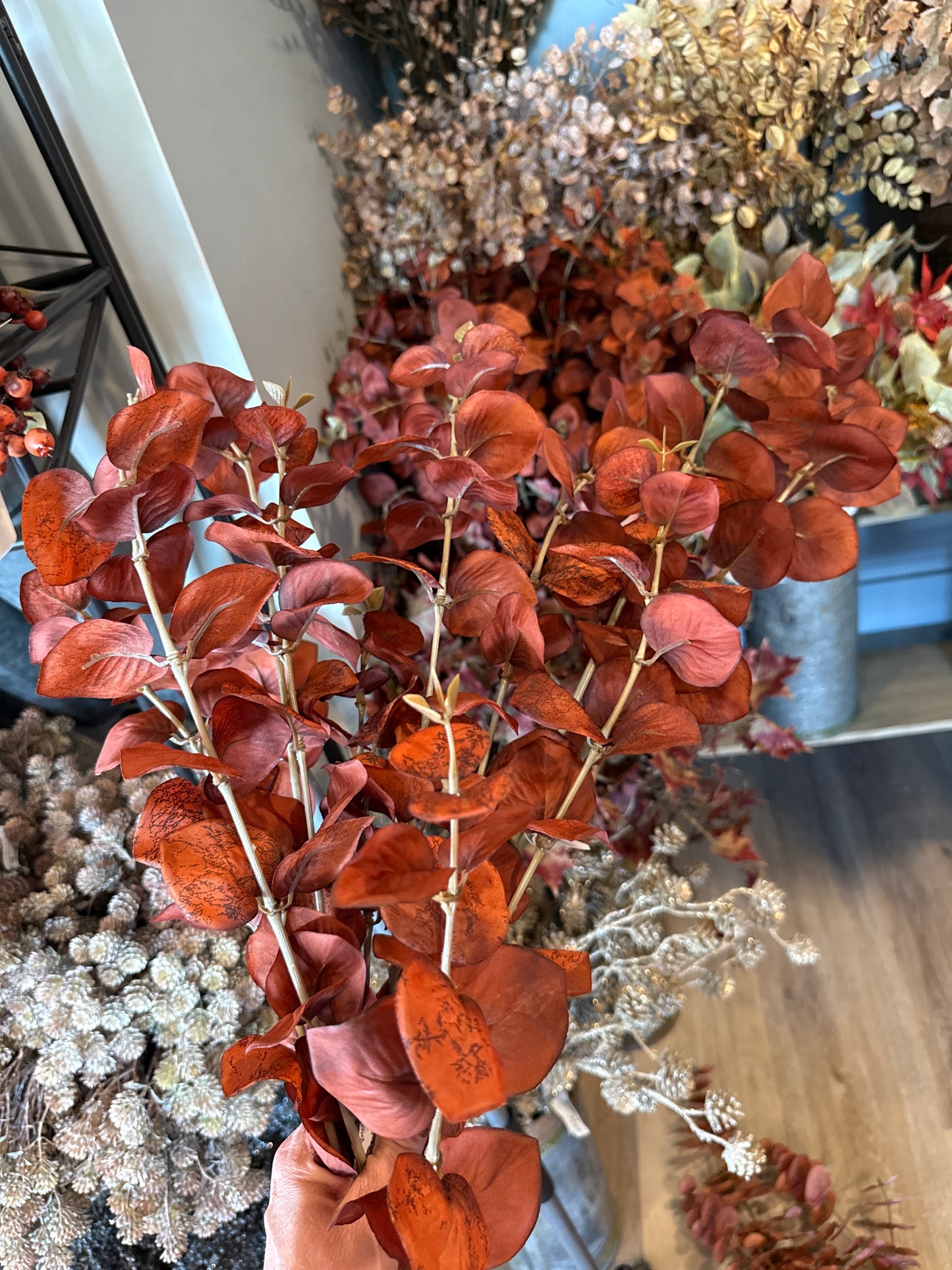 Brown Varigated Eucalyptus Spray - 35.5”￼
