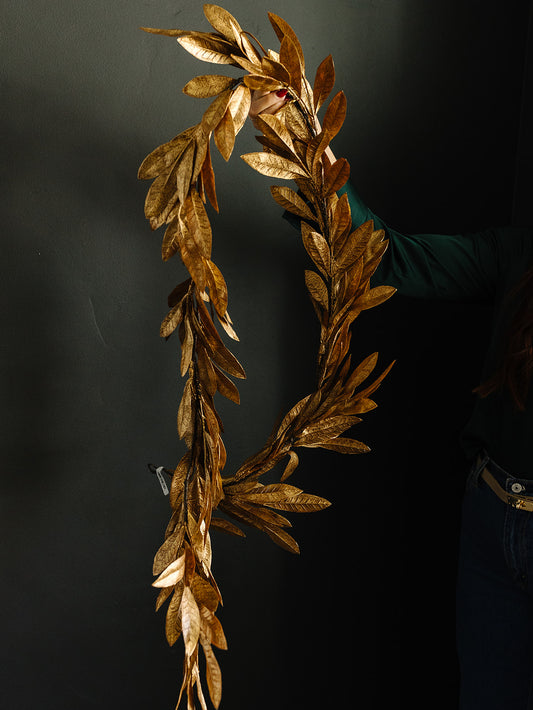 Gold Bay Leaf Garland - 72"