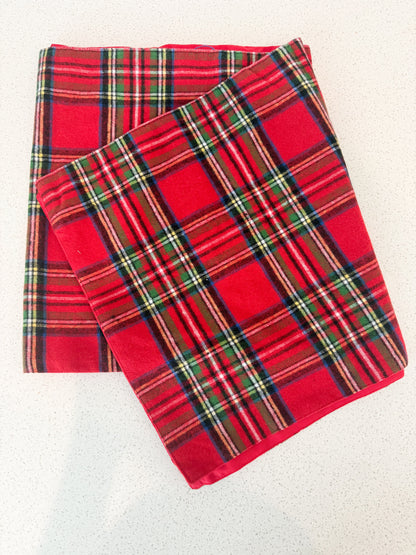 Red Plaid Table Runner - 72"