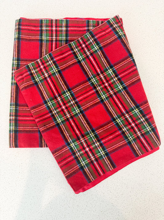Red Plaid Table Runner - 72"