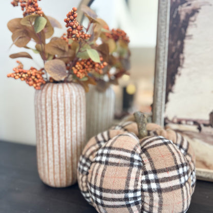 Plush Plaid Pumpkin - Large