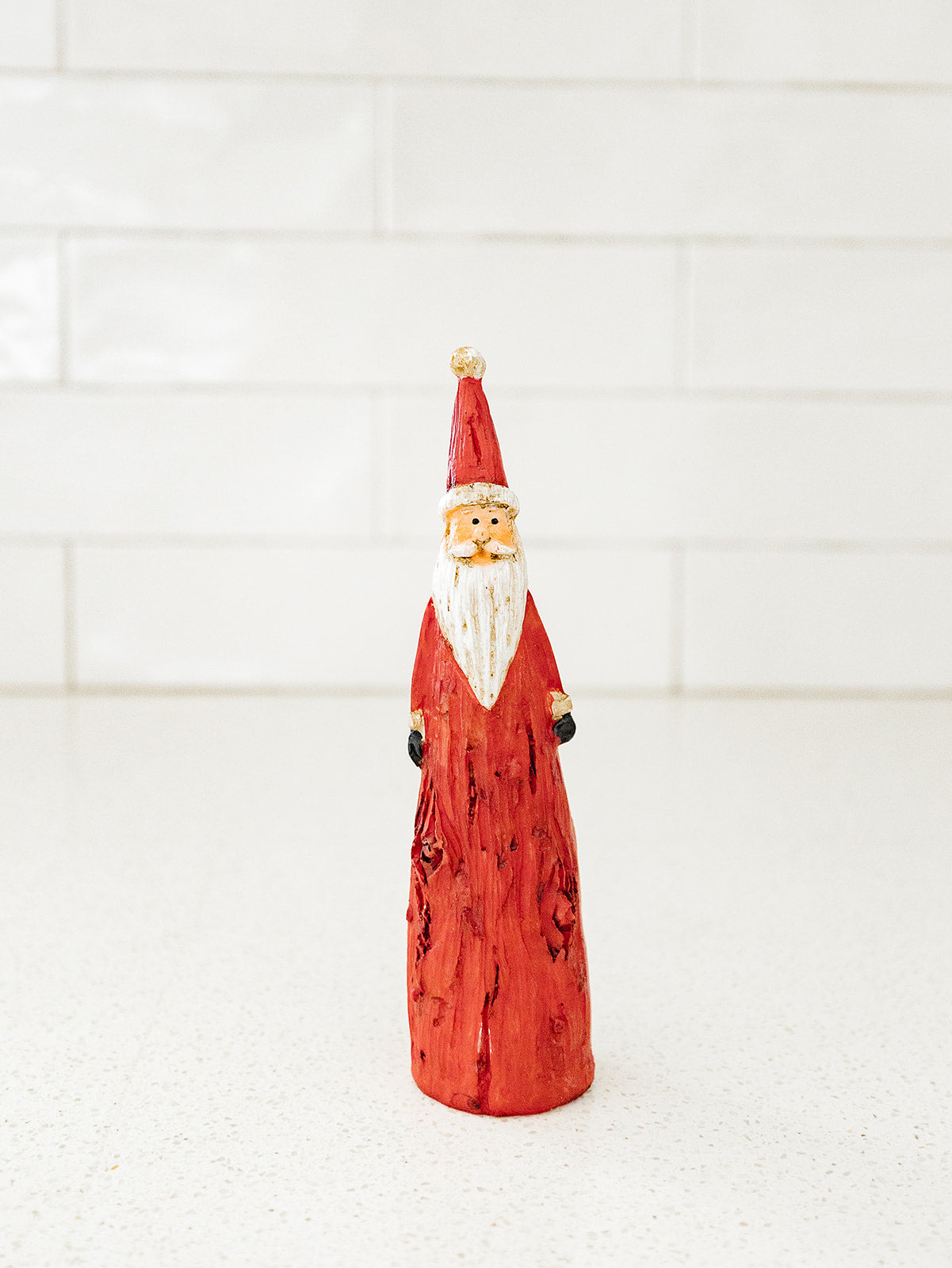 Wood Carved Red Santa - 3 Styles