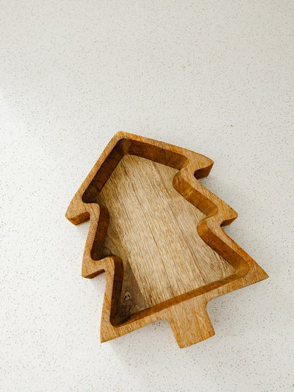 Wooden Christmas Tree Bowl