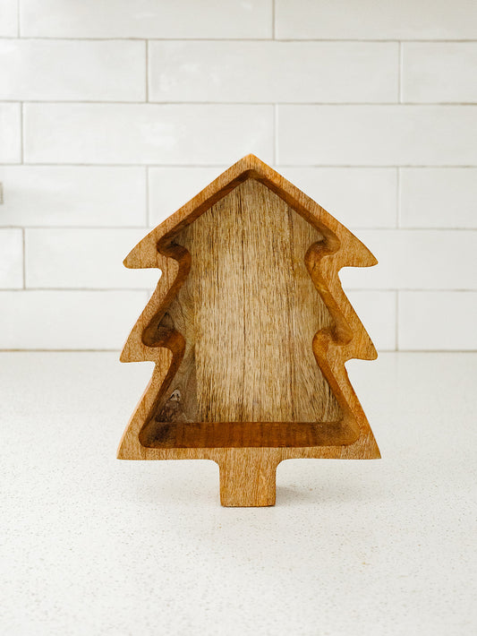 Wooden Christmas Tree Bowl