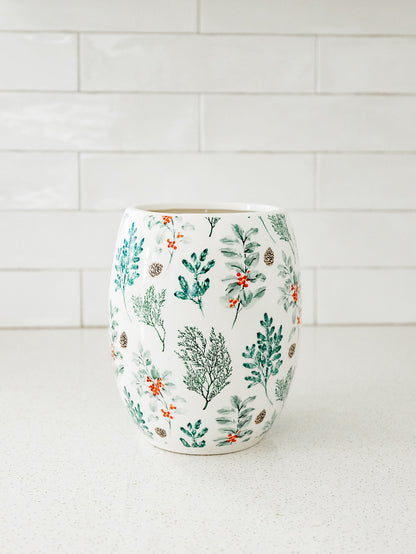 Christmas Holly Vase