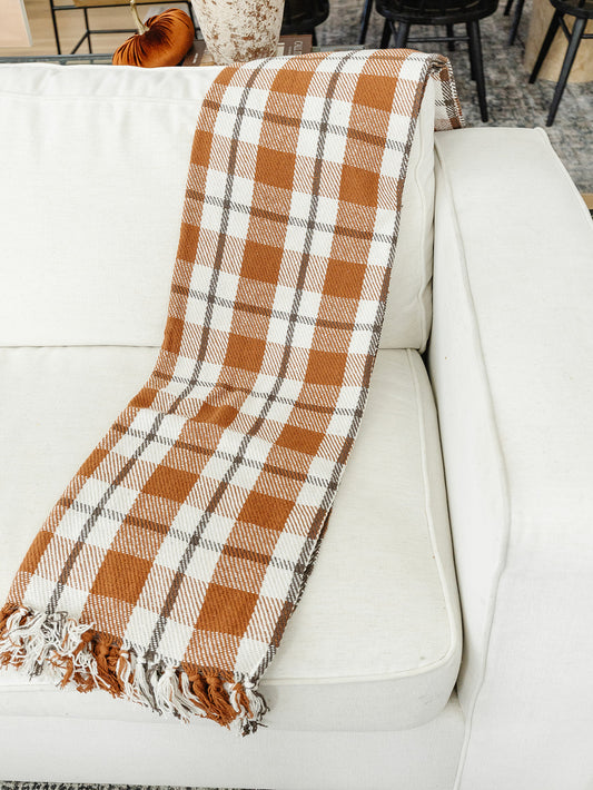 Fall Plaid Throw Blanket