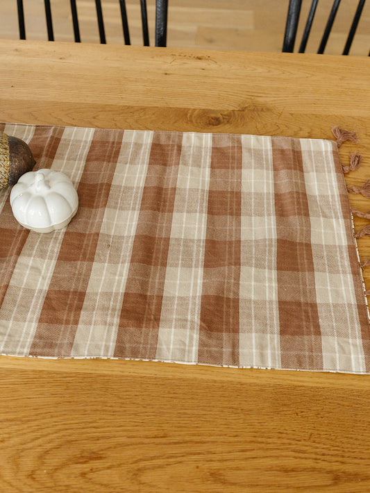 Two Sided Floral and Tartan Runner