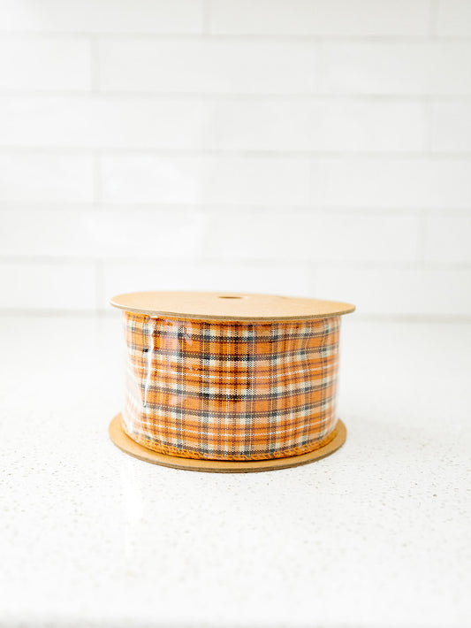 Plaid Rust/Multi Ribbon - 2.5"