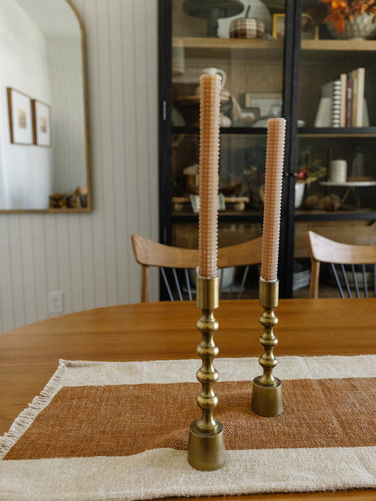 Brown Hobnail Taper - Set of 2