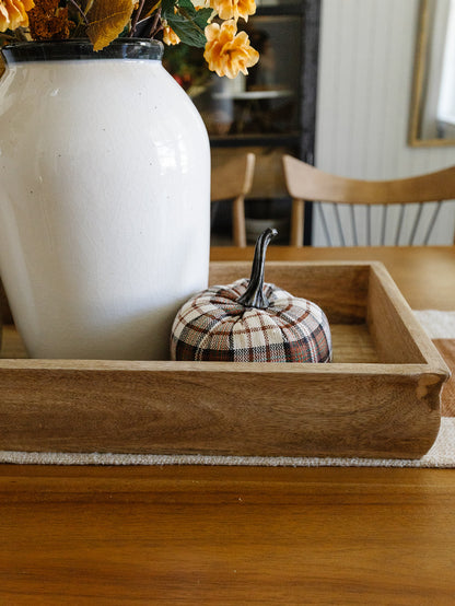 Brown and White Plaid Pumpkin