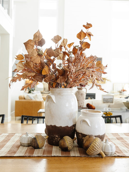 Cream and Brown Glazed Jugs - 3 Sizes