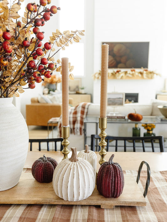 Brown Hobnail Taper - Set of 2