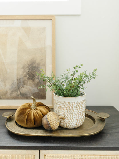 Light Brown Velvet Pumpkin