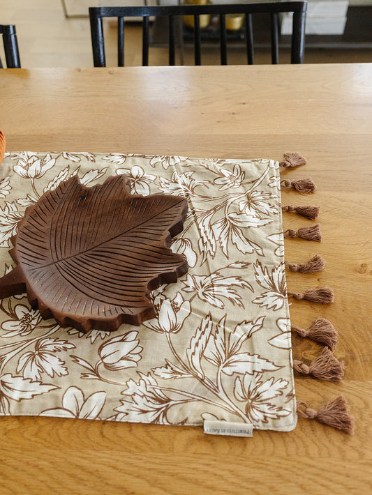 Carved Wood Leaf Tray
