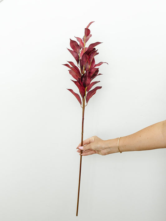 Laurel Leaf Spray Burgundy - 34"
