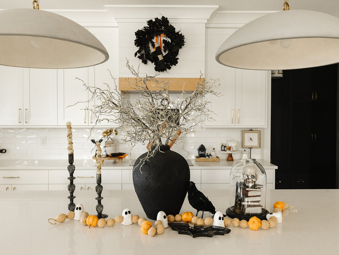 Gourd Ghost Pumpkin Garland - 72”