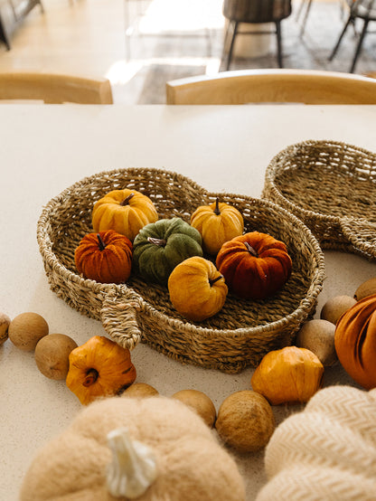 Woven Seagrass Pumpkin Tray - 2 Sizes