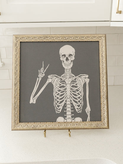 Halloween Skeleton Framed Art