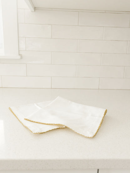 Gold Crochet Edge Napkin