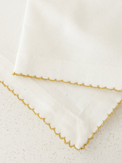 Gold Crochet Edge Napkin