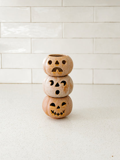 Grinning Pumpkin Votive Set of 3