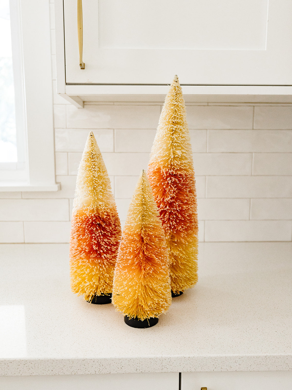 Candy corn Bottle Brush Tree - 3 Sizes