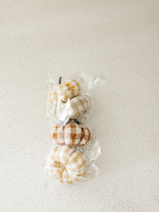 Mini Checkered Pumpkin - Set of 4
