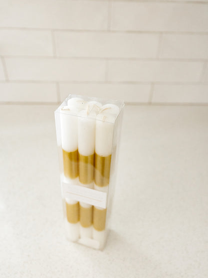 White & Gold Candle - sold by box of 6