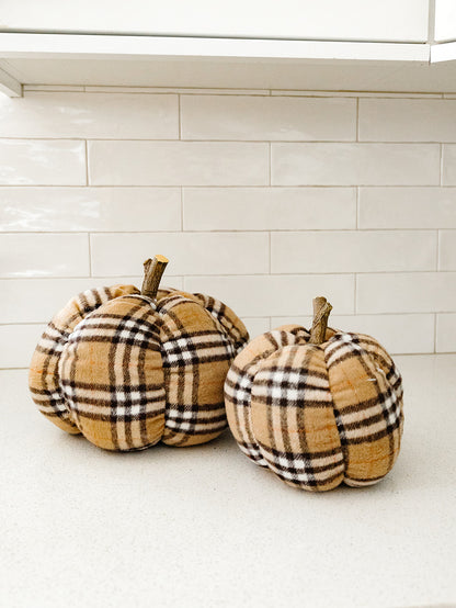Plush Plaid Pumpkin - 2 Sizes